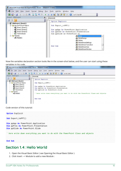 Excel® VBA Example Page 1