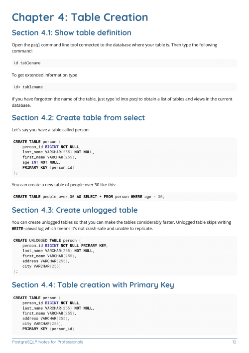 PostgreSQL® Example Page 1